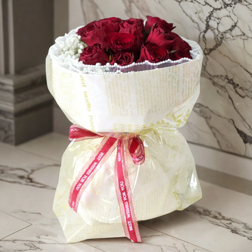 Flower Reservation - Grand Floral & Gift Shop - Flower Bouquet (20 Red Roses, Baby's Breath & others) [GF00137] - PC