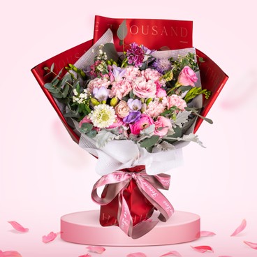 Flower Reservation - Flower Bouquet (9 Carnations, Freesia, Small Peonies and others) [GF00106] - PC