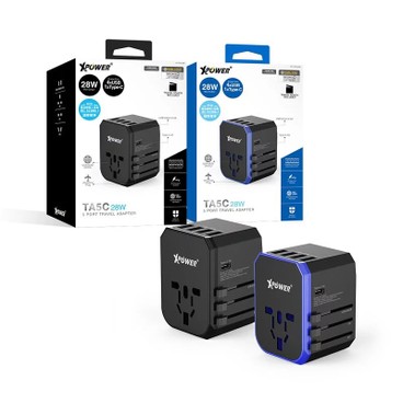 XPower - (黑色)TA5C 28W Type-C+USB旅行充電轉插 - PC