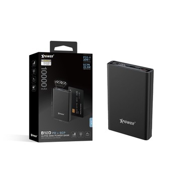 XPower - (黑色)B10D PD 3.0 + SCP 10000mAh 數顯迷你外置充電器 - PC