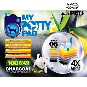 My Potty Pad - Pet Pad Charcoal X Lemon Small 100pcs (33X45cm) - PC