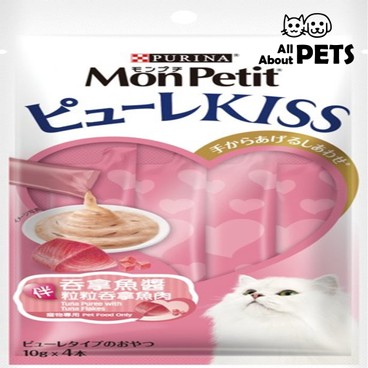 MON PETIT - 貓零食 吞拿魚醬伴粒粒吞拿魚肉 10克x4本 - PC