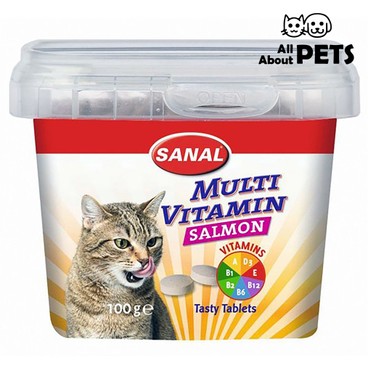SANAL - Multi Vitamin Salmon Tasty Tablets Cat Snacks 100g - PC