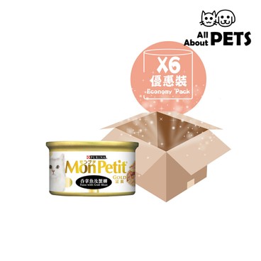 MON PETIT - [6罐優惠] 金裝至尊貓罐頭-吞拿魚蟹 85克 - PC