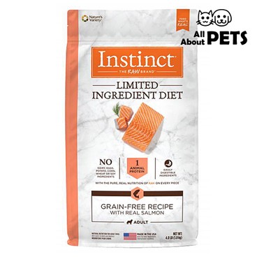 INSTINCT - Grain Free Recipe With Real Salmon Adult Dry Dog Food 4lb (1Animal Protein) - PC