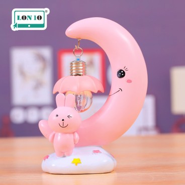LON10 - Girl Heart Rabbit Moon Pink Night Light (1134) - PC