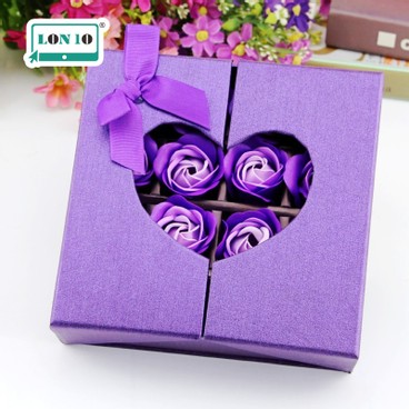 LON10 - 16 Folio Love Soap Flower Gift Box - Purple (HCY) - PC
