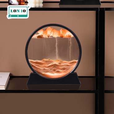 LON10 - 3D creative flowing sand painting ornaments -7 inch circular orange (HCX3) - PC