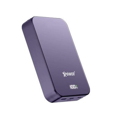 XPower - (紫色)XPower M10G+ 2合1 10000mAh 磁吸無線充電器 - PC
