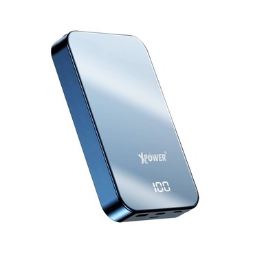 XPower - (藍色)XPower M10G+ 2合1 10000mAh 磁吸無線充電器 - PC
