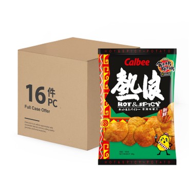 CALBEE - POTATO CHIPS - HOT & SPICY FLAVOUR - CASE OFFER - 105GX16