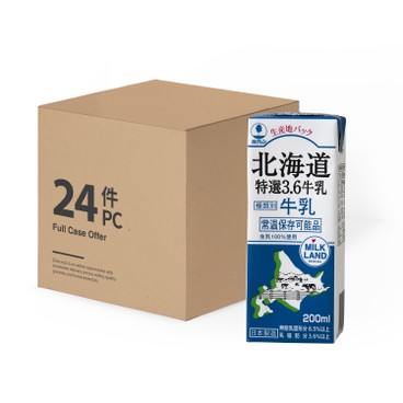 北海道 特選3.6牛乳-原箱 200MLX24