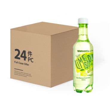 WATSONS - SODA WATER-LIME FLAVOURED-CASE - 420MLX24