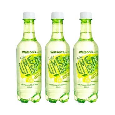 WATSONS - SODA WATER-LIME FLAVOURED - 420MLX3