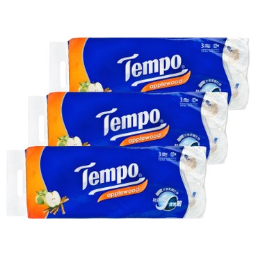 TEMPO - 三層印花衛生紙-蘋果木香味 - 3件裝 - 10'SX3