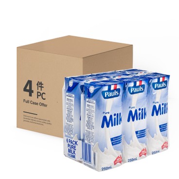 PAULS - WHOLE MILK - CASE OFFER - 250MLX6X4