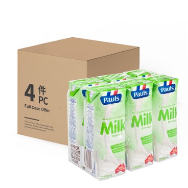 PAULS - HI-CALCIUM LOW FAT MILK - CASE OFFER - 250MLX6X4