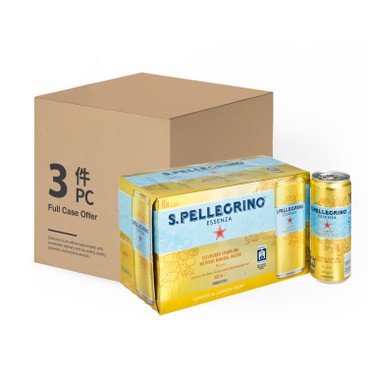 聖沛黎洛 - 有氣天然礦泉水檸檬味-原箱 - 330MLX8X3