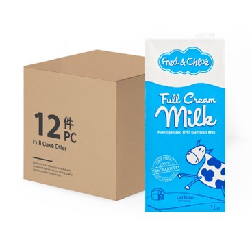 FRED & CHLOE - FULL CREAM MILK - CASE OFFER - 1LX12
