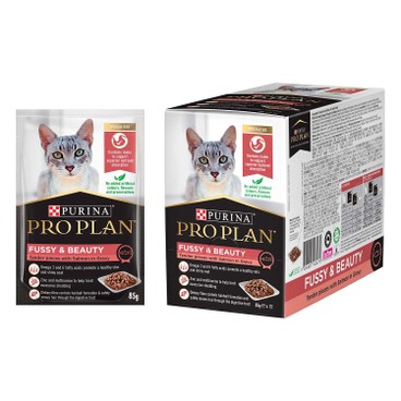 PRO PLAN - Adult Cat Fussy & Beauty Salmon Pouch CASE - 85GX12