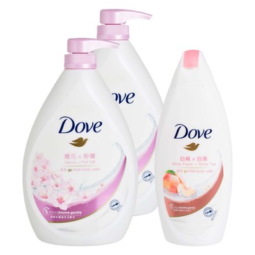 DOVE - SAKURA BODY WASH FREE WHITE PEACH BODY WASH BUNDLE - 1LX2+200G