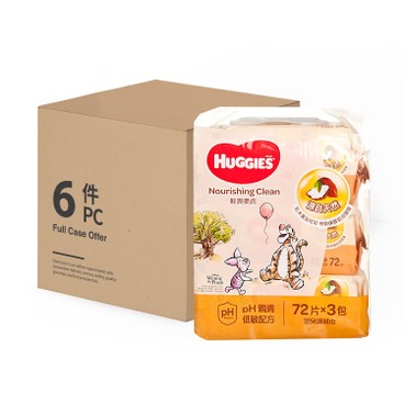 HUGGIES - NOURISHING CLEAN BABY WIPES-6PC - 72'SX3X6