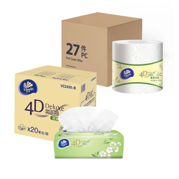 維達 - 4D DELUXE 親膚抑菌綠茶淡香原箱組合 - 27'S+20'S