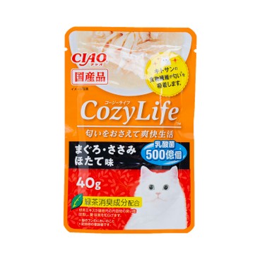 CIAO - CAT POUCH- COZY LIFE TUNA SCALLOP POUCH-4PC - 40GX4