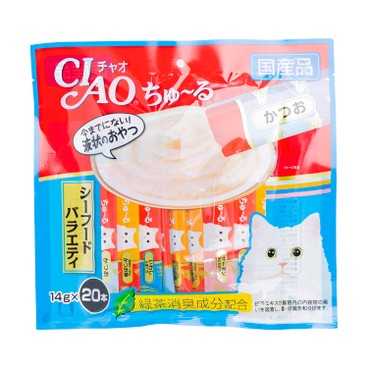 CIAO - CHURU SEAFOOD VARIETY LICKABLE CAT TREAT-3PC - 14GX20X3