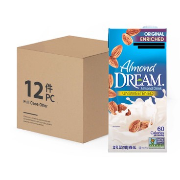 DREAM - ALMOND UNSWEETENED DRINK-CASE - 32OZX12