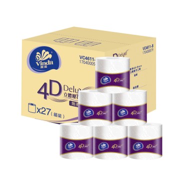 維達 - 4D DELUXE 4層立體壓花衛生紙(原箱單卷裝) - 27'S