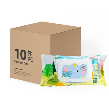 COCOBEBE - 象寶寶嬰兒濕紙巾-原箱 - 100'SX10