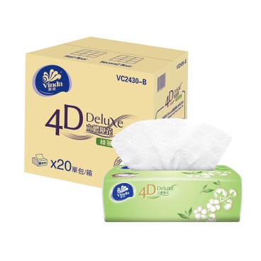 維達 - 4D Deluxe立體壓花袋裝面紙 - 綠茶淡香(原箱) - 20'S