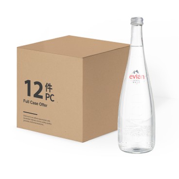 EVIAN 依雲(平行進口) - 天然礦泉水(玻璃樽)-原箱 - 750MLX12