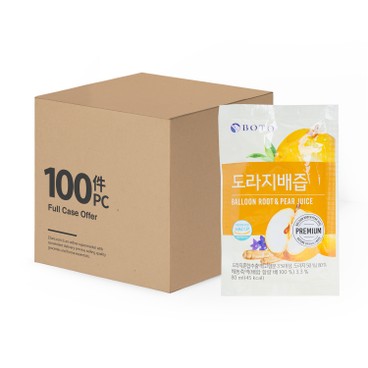 BOTO - 100% 桔梗梨汁 - 原箱 - 80MLX100