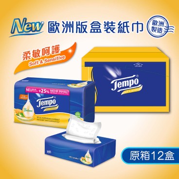TEMPO - 歐洲版盒裝紙巾 – 柔敏呵護(增量版)(原箱) - 12'S