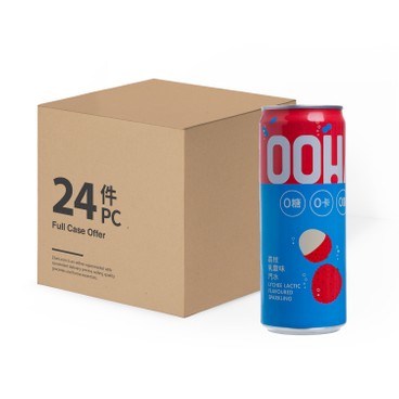 OOHA - LYCHEE LACTIC FLAVOURED SPARKING BEVERAGE - CASE OFFER - 330MLX24