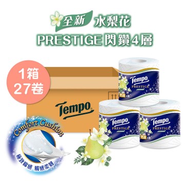 TEMPO - Prestige 4ply Pear Blossom Bathroom Tissue (FULL CASE SINGLE ROLL) - 27'S