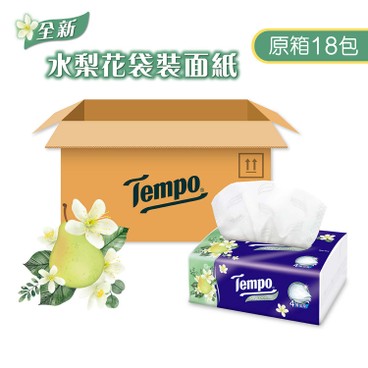 TEMPO - 袋裝紙巾-水梨花香味 (原箱單包裝) - 18'S