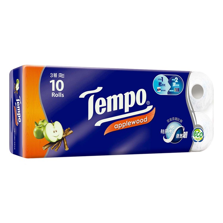 TEMPO - BATHROOM TISSUE 3 PLY-APPLEWOOD - 10'S