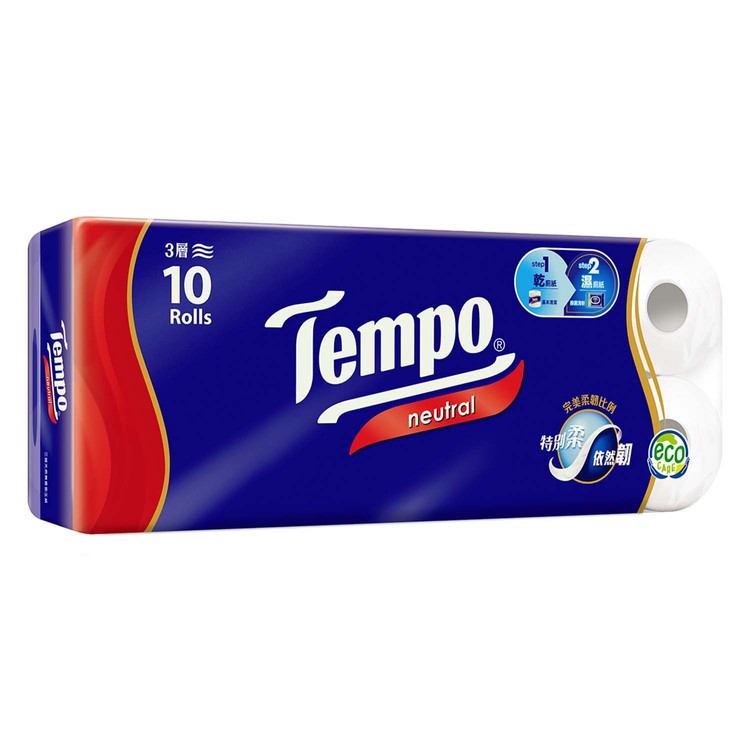 TEMPO - BATHROOM TISSUE 3 PLY-NEUTRAL - 10'S