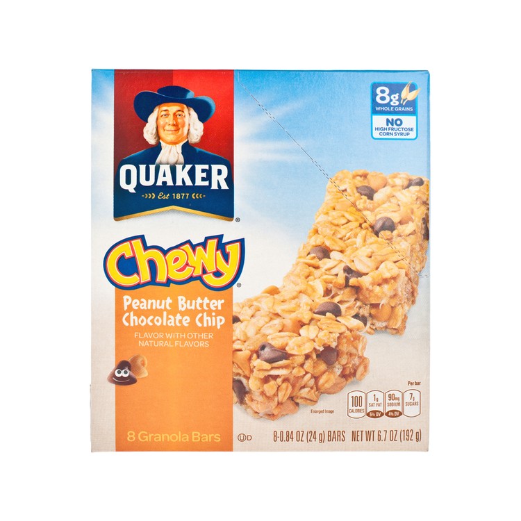 QUAKER - CHEWY BAR-PEANUT BUTTER & CHOCOLATE CHIPS - 24GX8