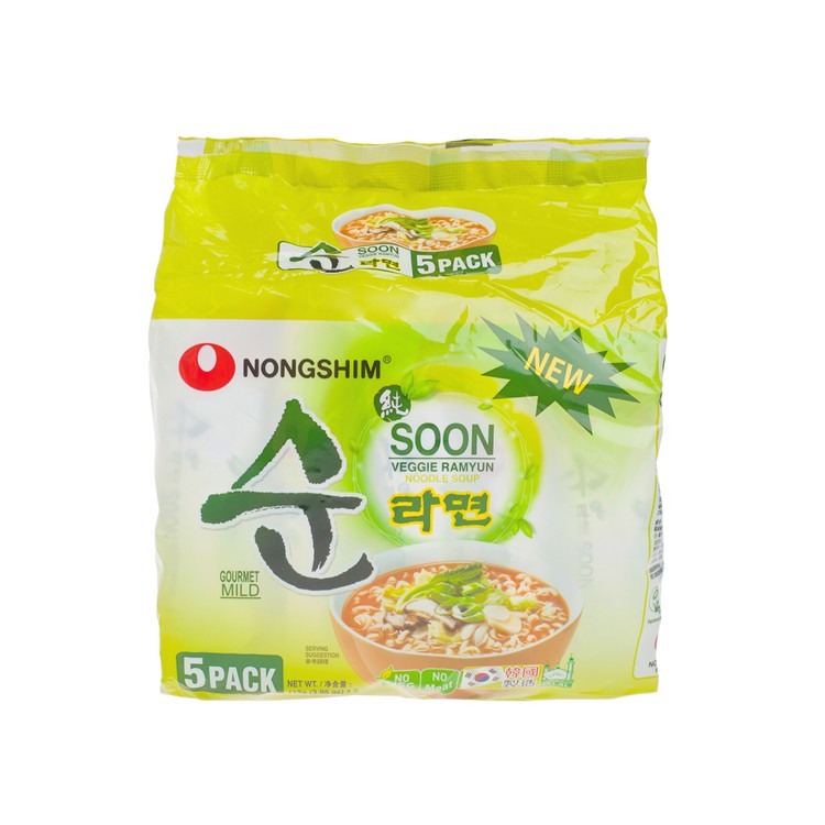 農心 - 純蔬菜麵  [韓國製造] - 112GX5