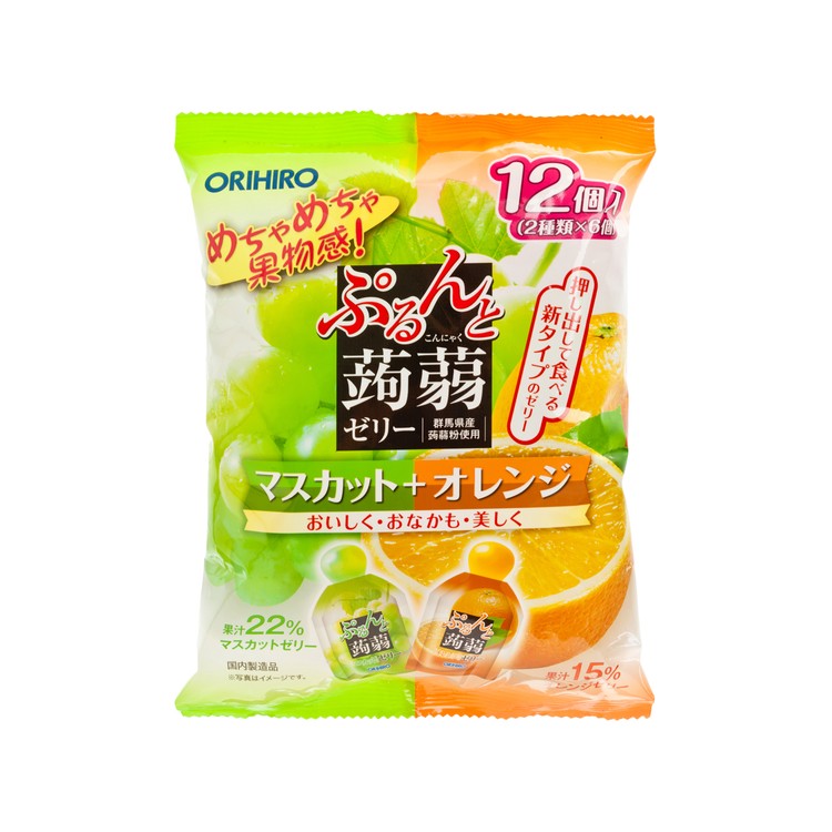 ORIHIRO - 蒟蒻啫喱 - 青提及香橙味 (新舊包裝隨機發送) - 240G