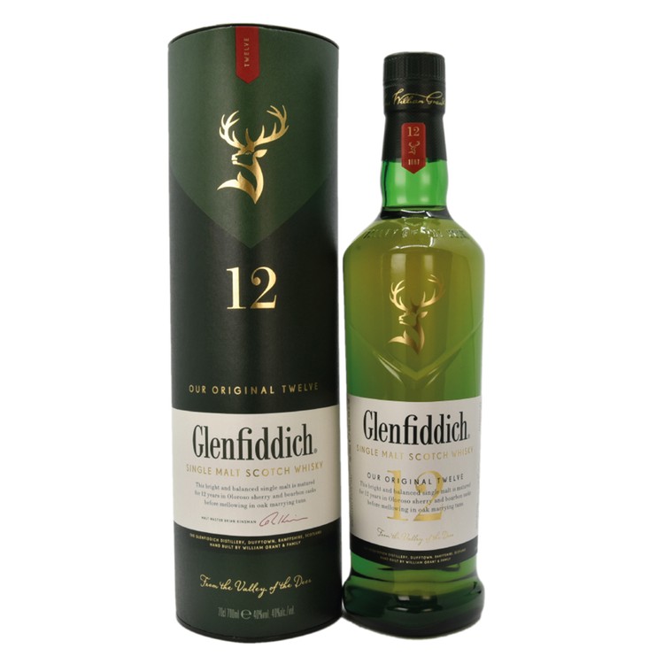 GLENFIDDICH 格蘭菲迪 - 威士忌- 單一純麥12年 - 700ML
