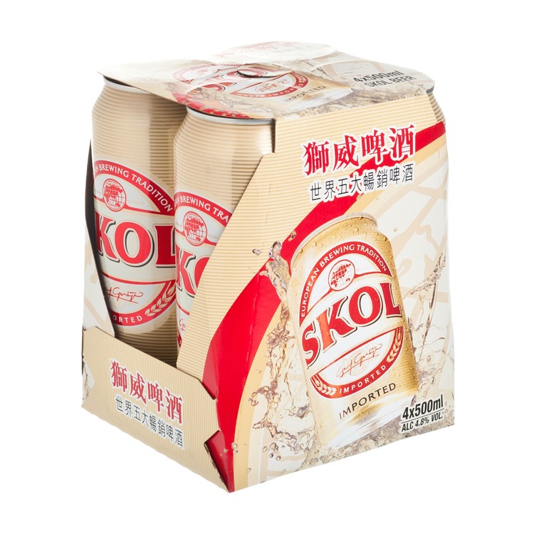 SKOL獅威 - 啤酒 (巨罐裝) - 500MLX4