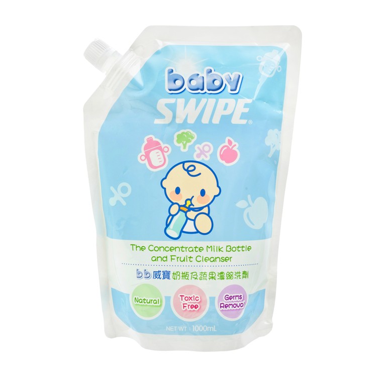 SWIPE - BABY MILK BOTTLE & FRUIT CLEANSER-REFILL - 1L