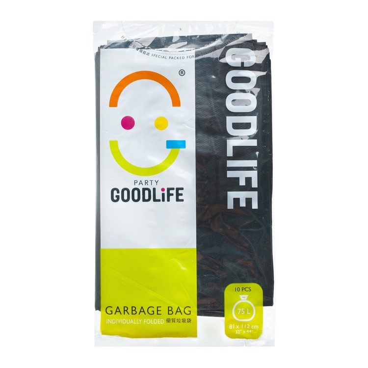 GOODLIFE - 70L DEGRADABLE BLACK GARBAGE BAG - 10'S