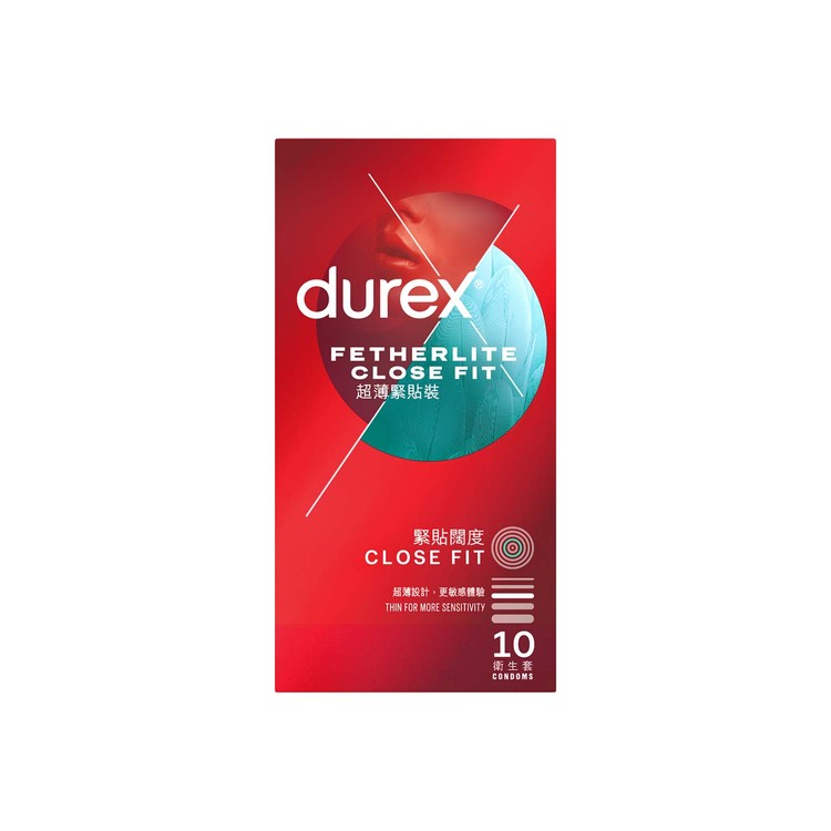 DUREX - FETHERLITE CLOSEFIT CONDOM(Random Packing) - 10'S