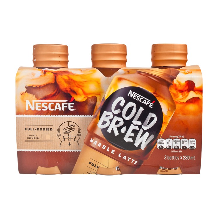 NESCAFE - COLD BREW COFFEE BEVERAGE-MARBLE LATTE - 280MLX3